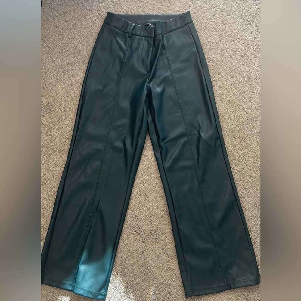 7 for all mankind Green Faux leather pants size small